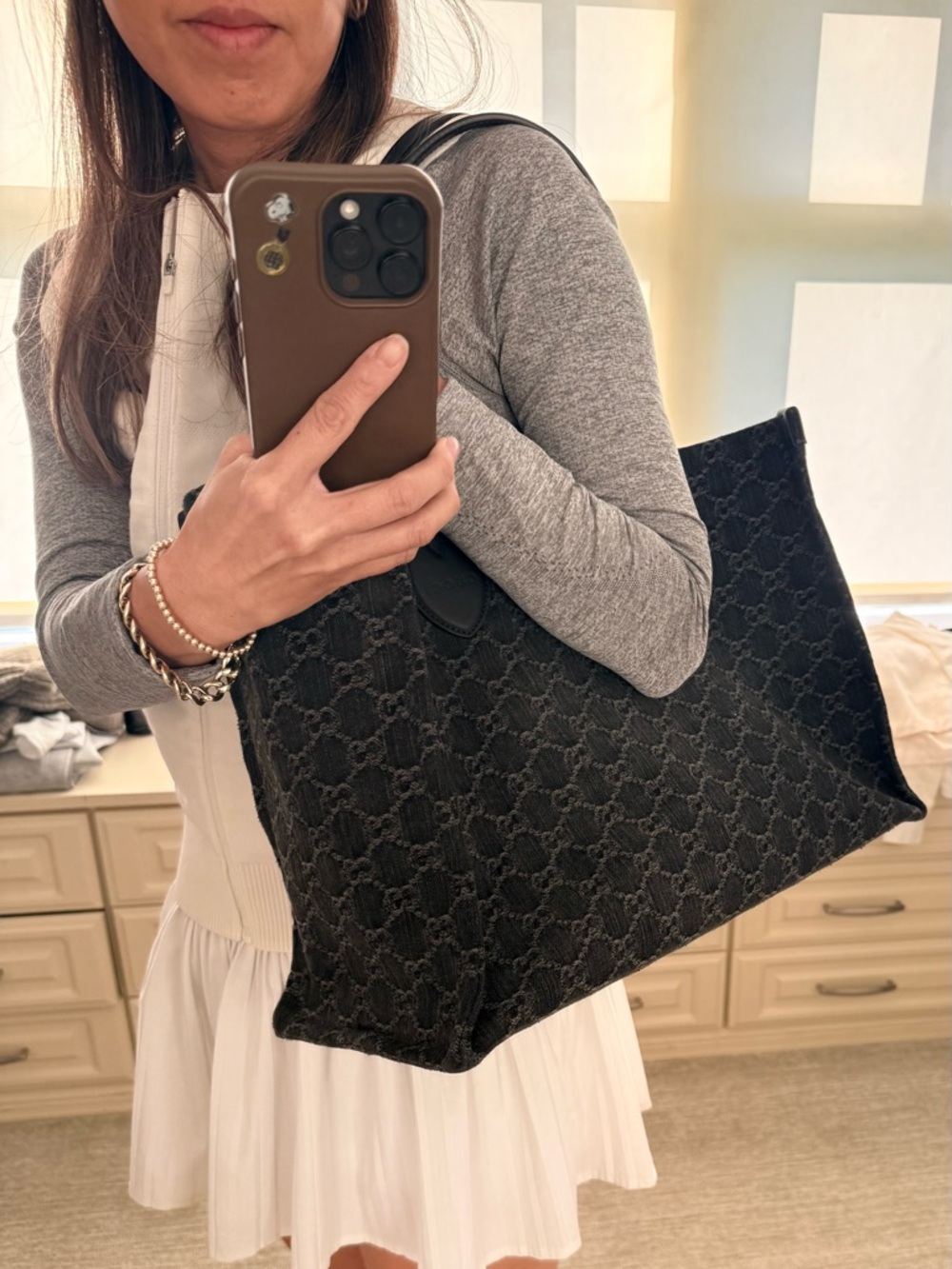 Gucci Ophidia GG Shopper Tote with Black Leather Handles - Picture 6 of 6